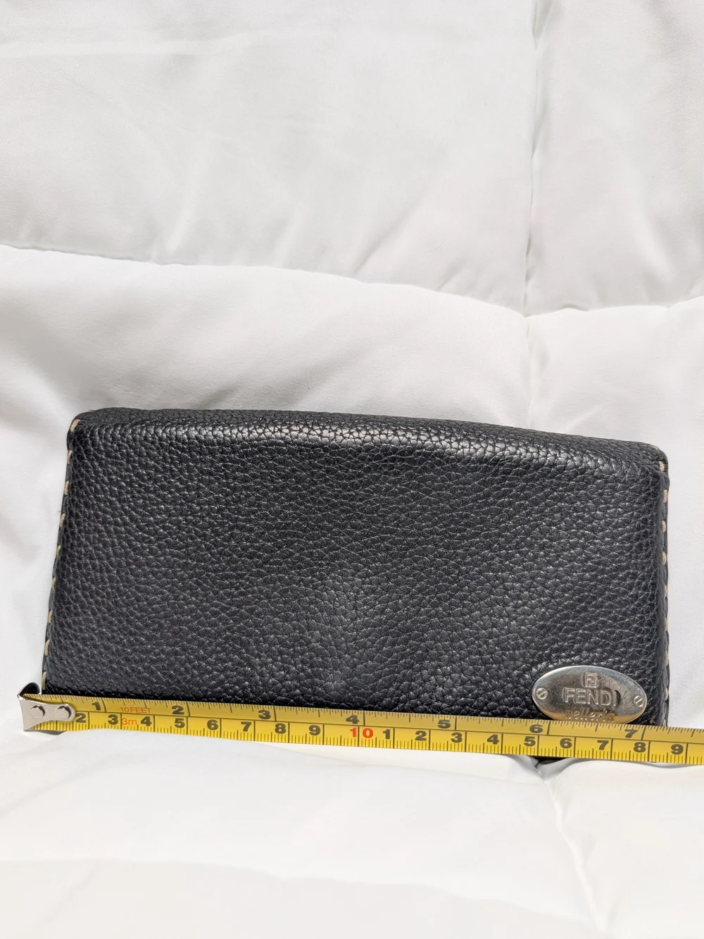 FENDI VINTAGE SELLERIA CONTINENTAL BLACK LEATHER WALLET